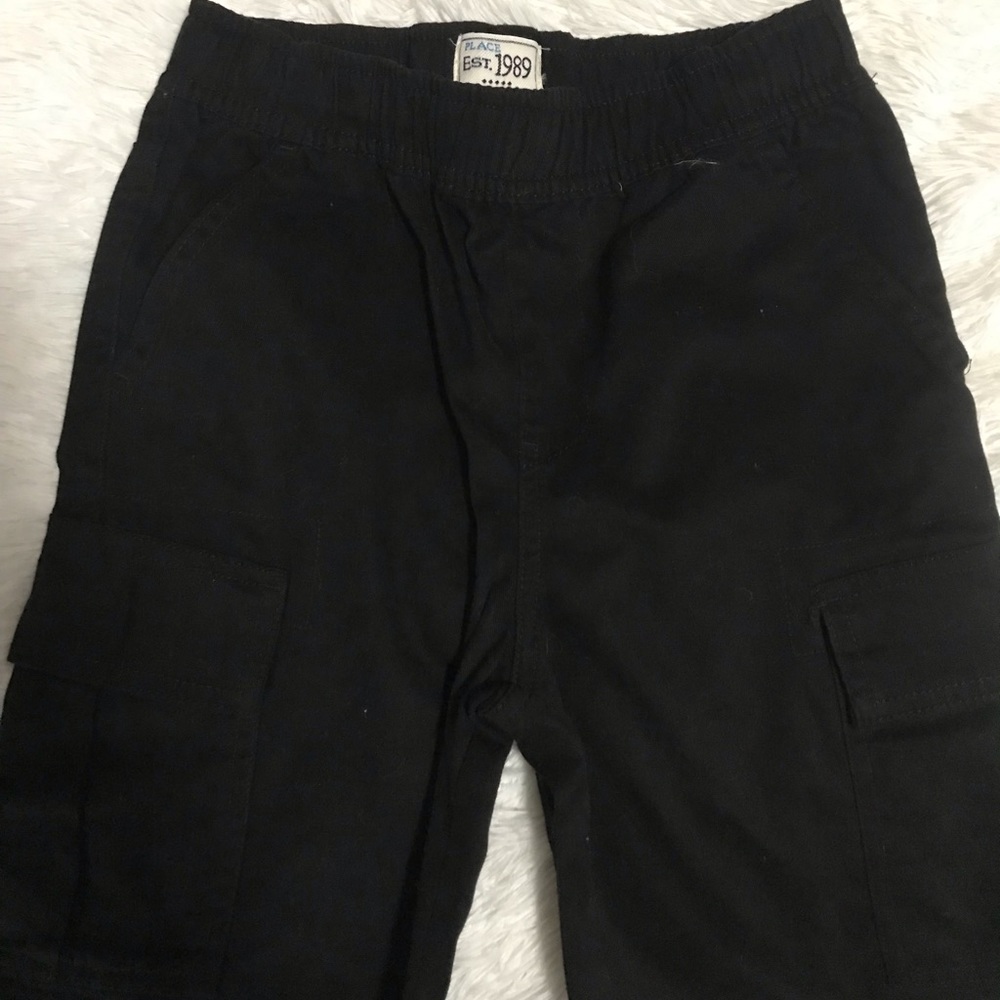 Boys black cargo shorts